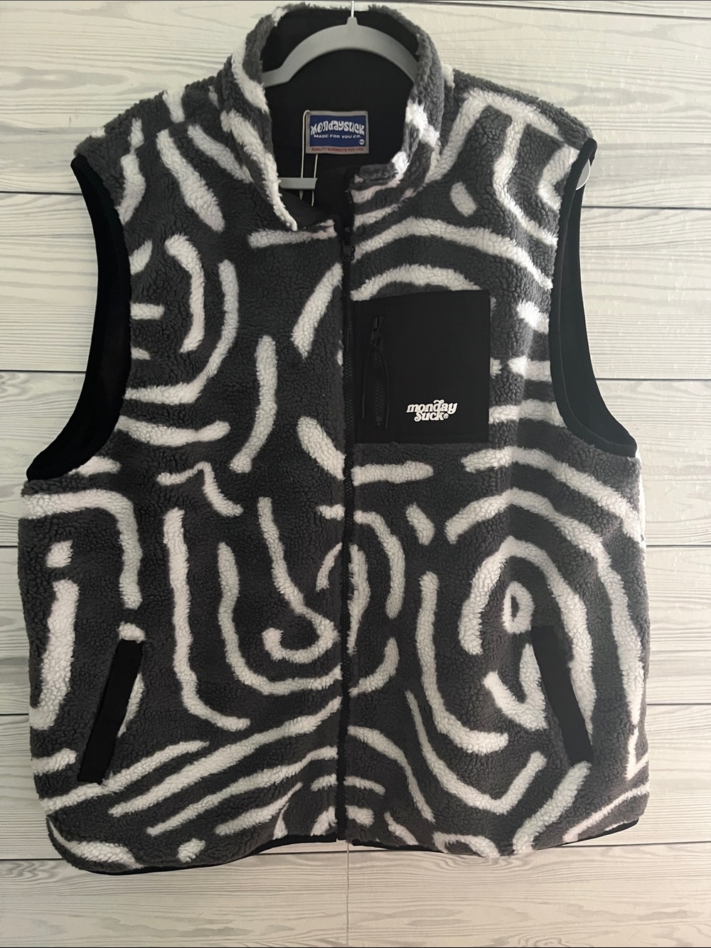 Monday Suck Sherpa Vest 2XL